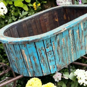 oval wood planter